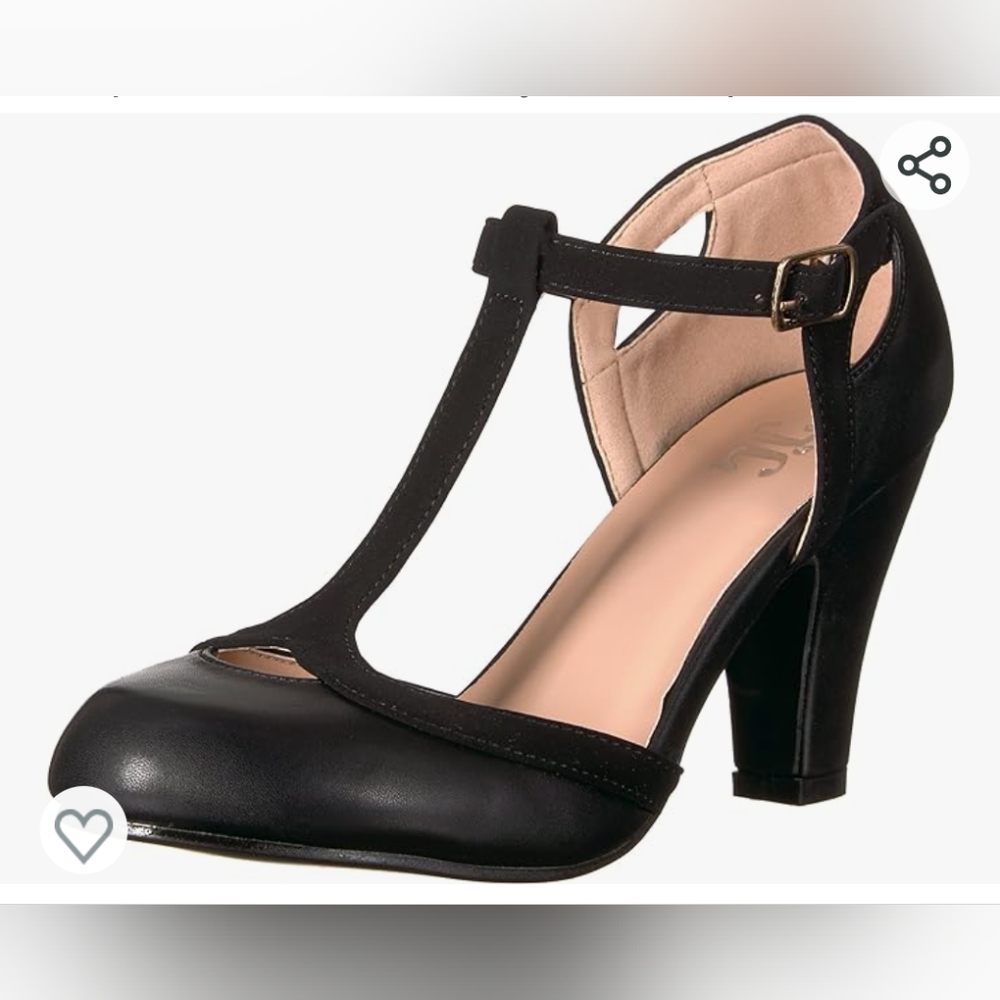 - Journee black t strap heels